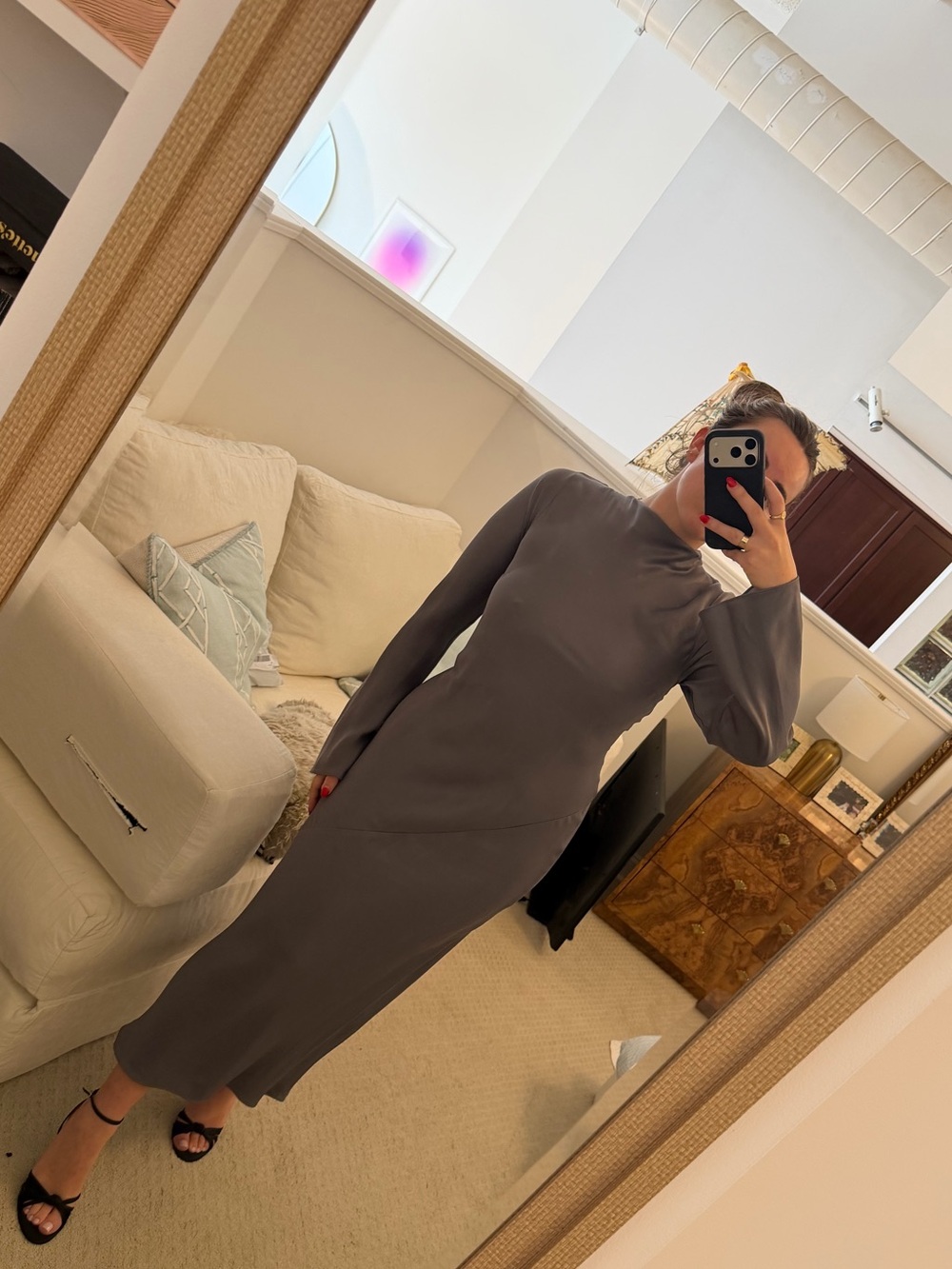 And Other Stories Atelier Stockholm Slate Grey Silk Dress